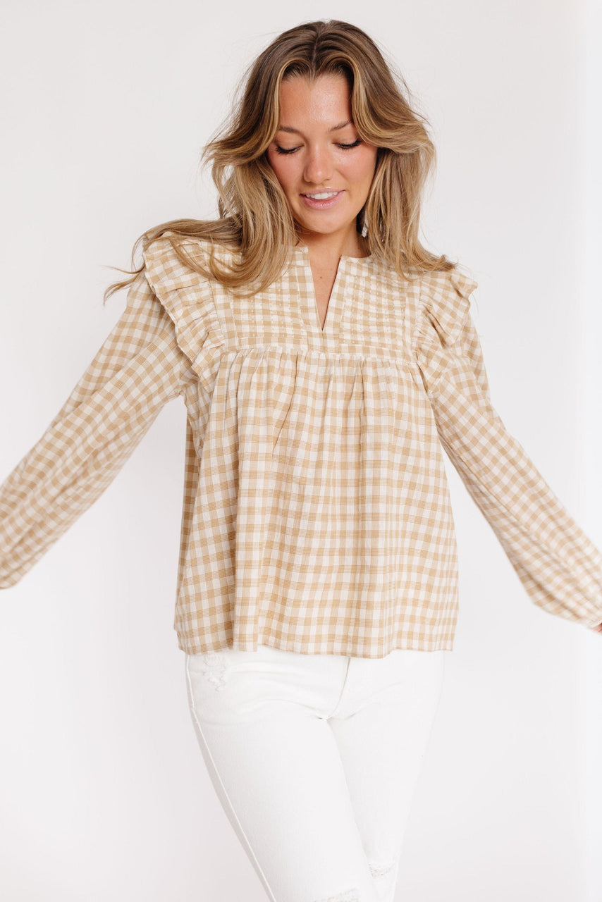 Melodie Gingham Blouse in Dijon