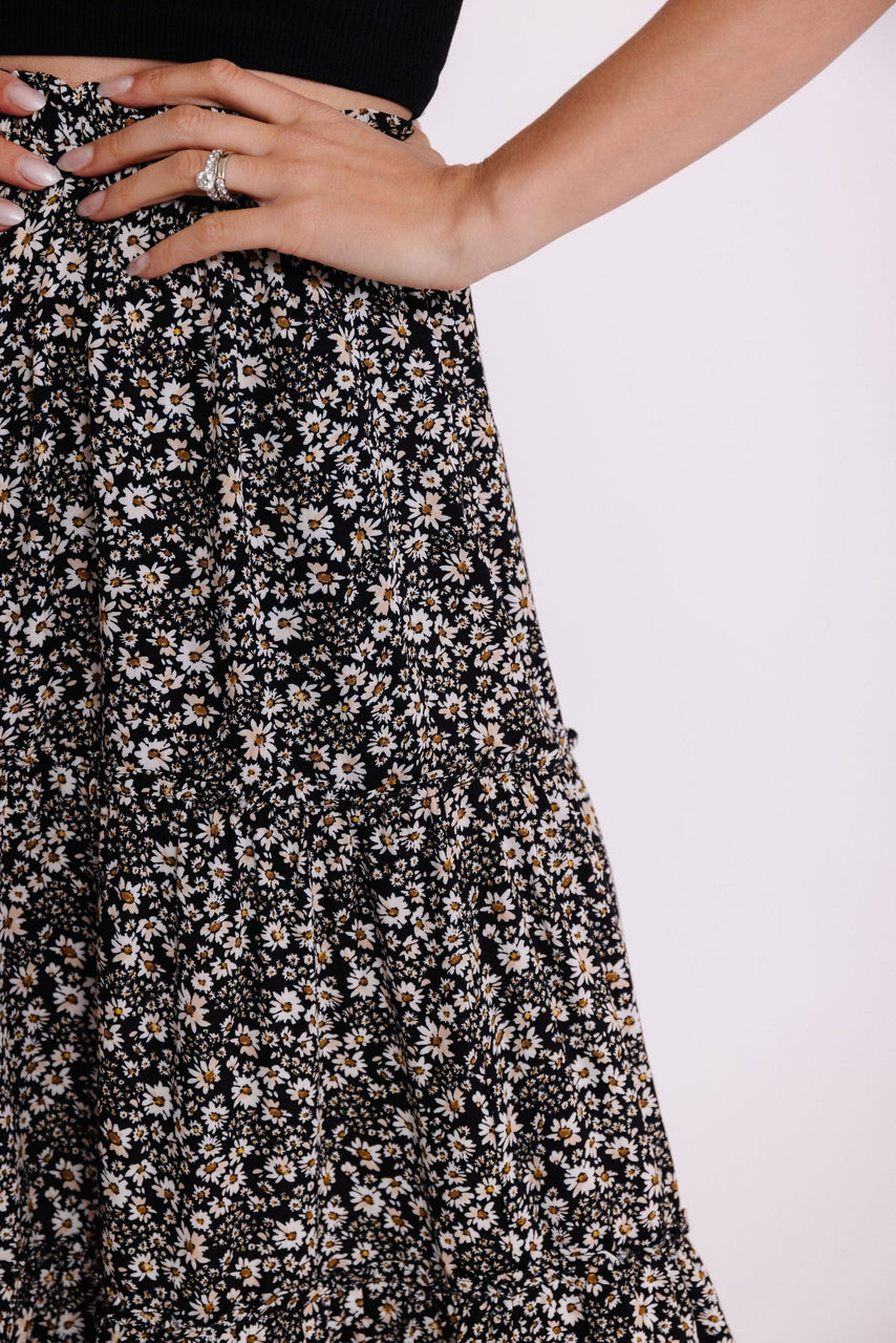 Mitchell Skirt in Black Floral