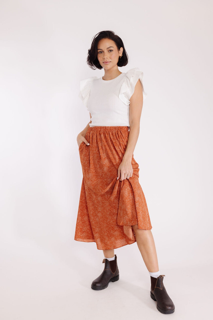 Ready to Go Skirt in Brick