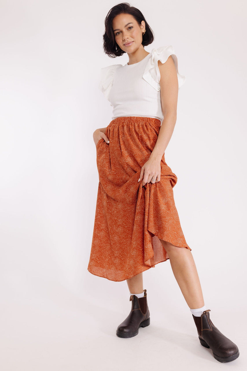 Ready to Go Skirt in Brick