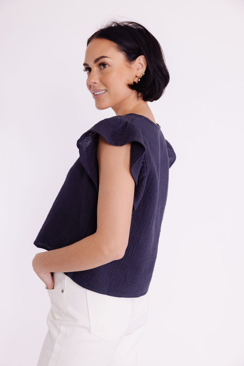 Rori Blouse in Navy