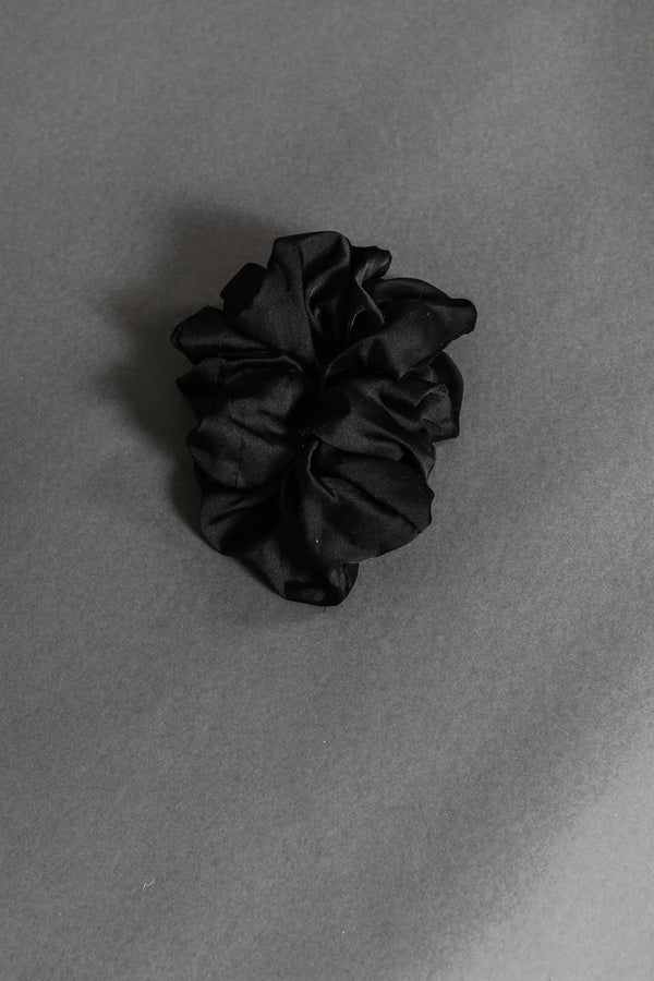 Black Oversized Silky Scrunchie