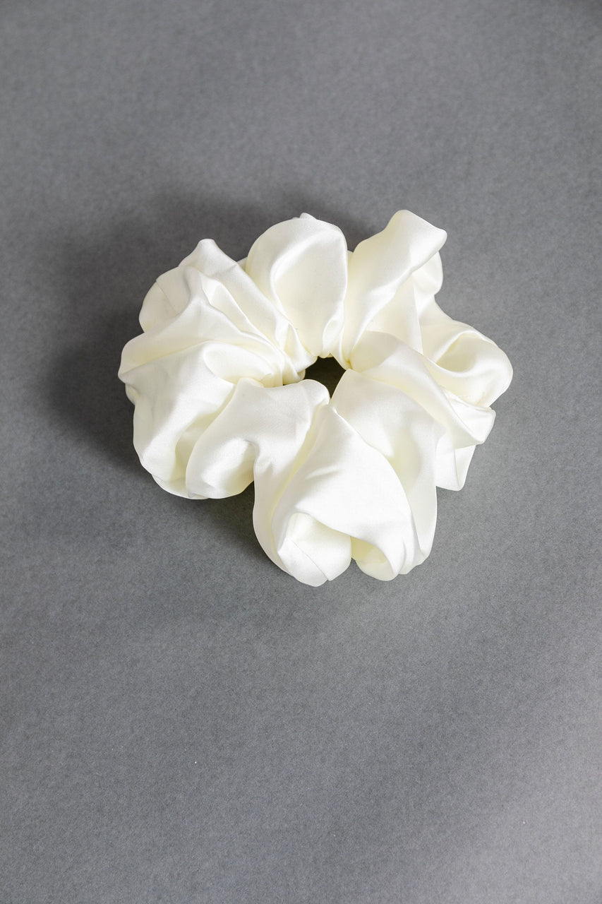 Cream Oversized Silky Scrunchie