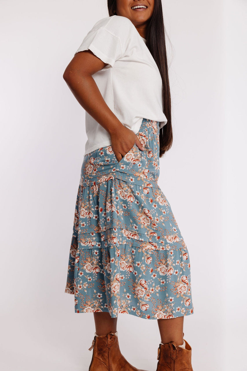 Serenity Lake Skirt in Sage Floral