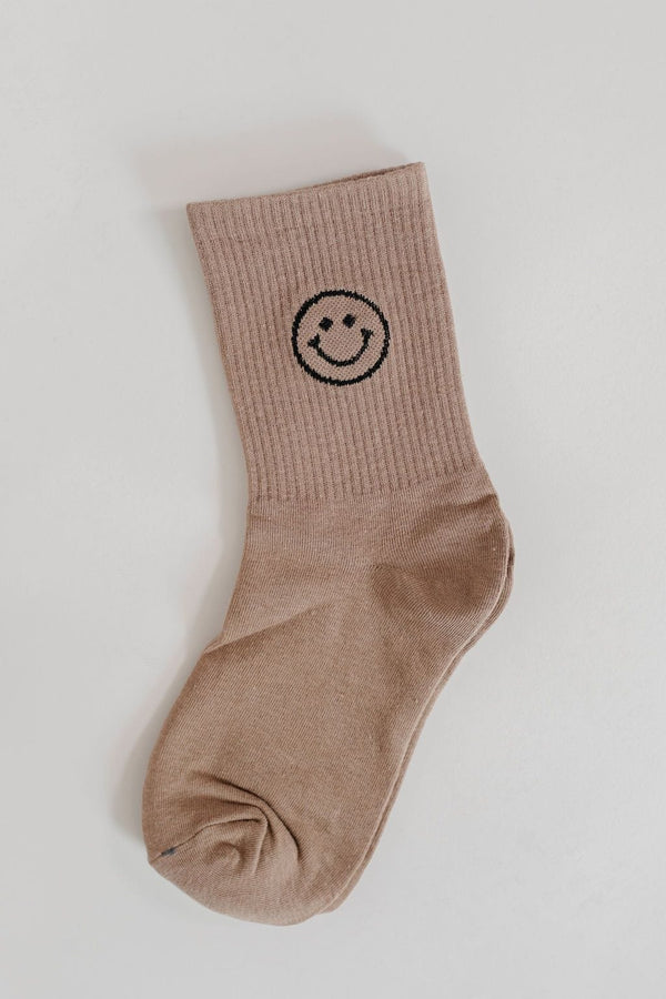 Smile Socks in Taupe