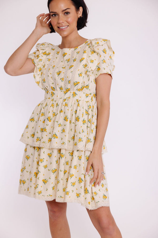 Verbena Dress in Lemon Poppy